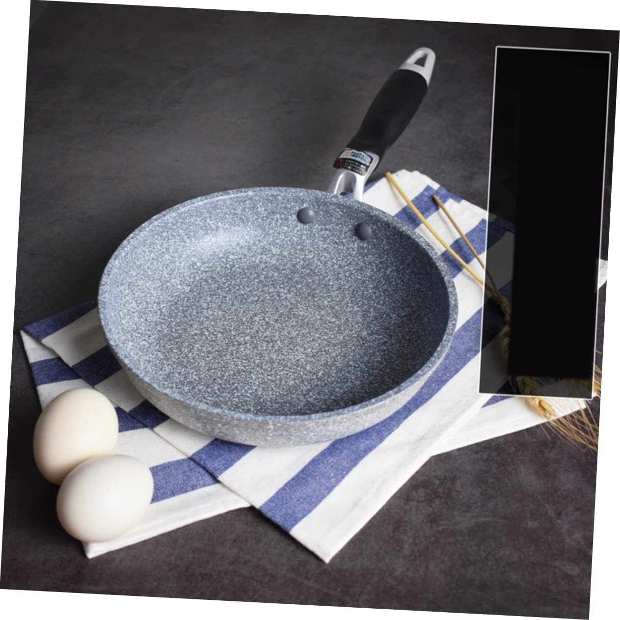 Non-stick Maifan Stone Frying Pan Skillet for Omelettes Everyday Cooking for Home Use with Sturdy Handle Compatible with All Stovetops