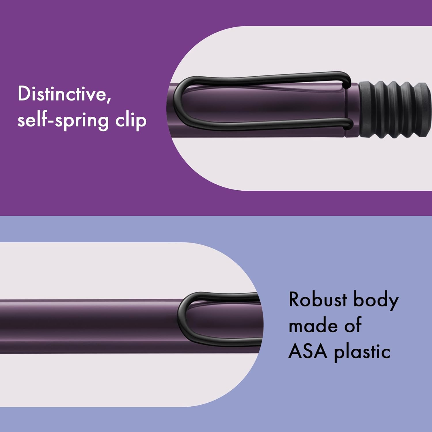 Lamy safari violet blackberry - Ballpoint Pen with ergonomic grip & line width M - for pleasant long writing - made of robust ASA plastic – including large capacity refill M 16 in black