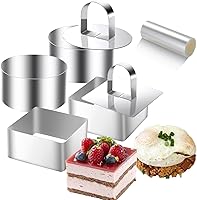 Vista 1 de DATANYA Paquete de 9 moldes para anillos de pastel de 3.15 pulgadas con collares de pastel de 3 pulgadas, anillos de comida de acero inoxidable