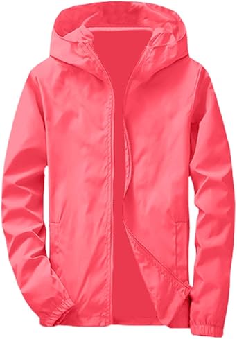 Windbreaker Jackets For Men Lightweight Hooded Zippered Raincoats Waterproof Hiking Cycling Clothing With Pockets