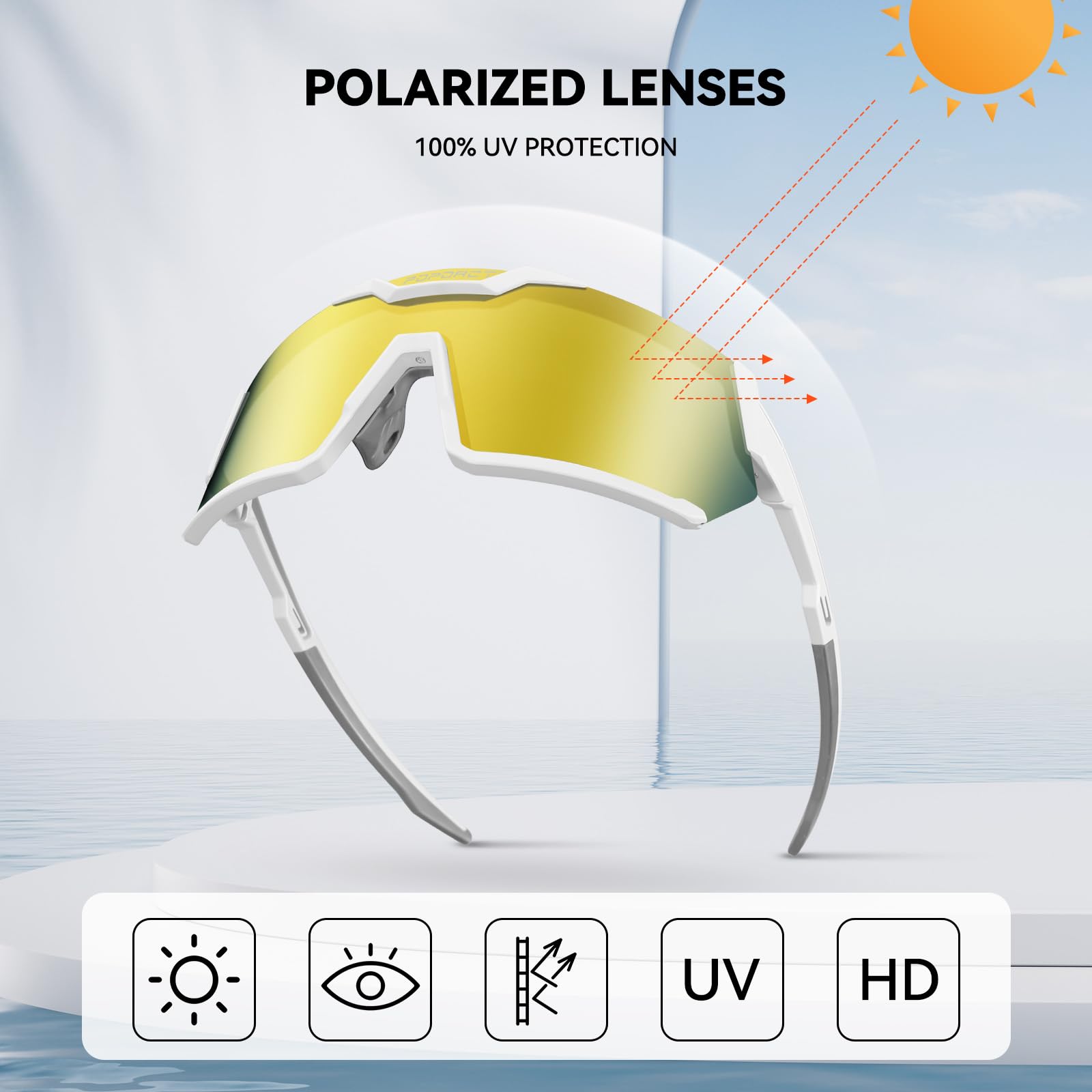 Gafas de sol para ciclismo y deportes, protección polarizada UV400, ligeras y duraderas para hombres y mujeres