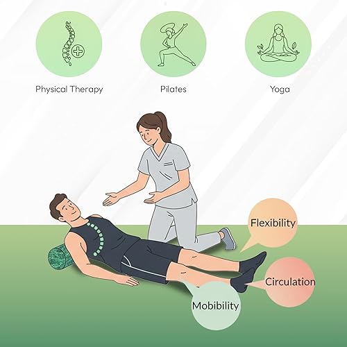 Miniatura 6 de Rodillo de espuma de densidad suave de 36 x 6 pulgadas, rodillo de terapia física de baja densidad para ejercicio, pilates, yoga, masaje suave y