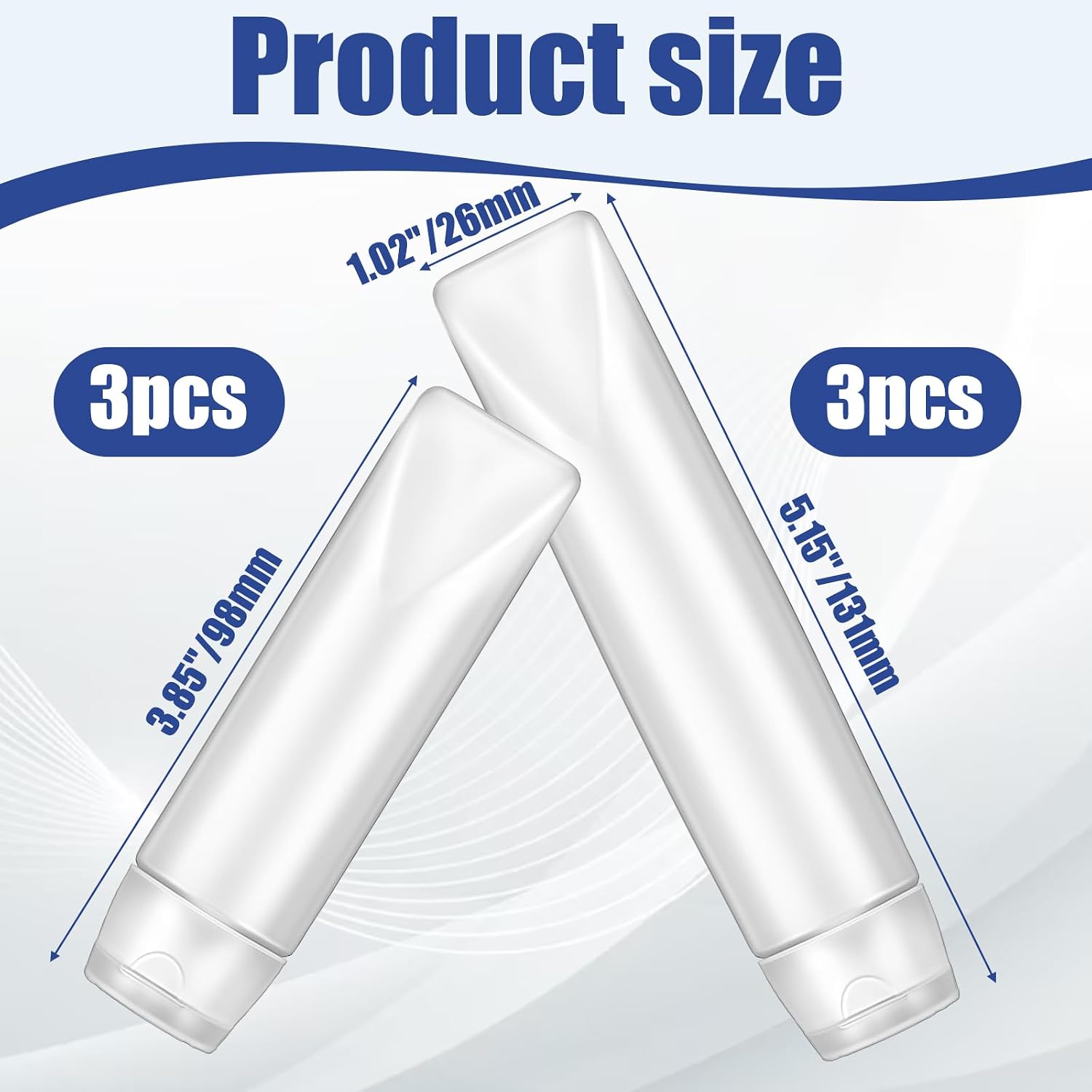 1.7 oz/ 1 oz Travel Bottles Empty Refillable Toothpaste Tubes image 2