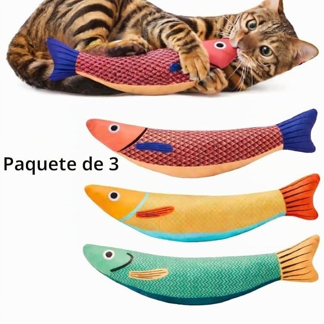 Foto 5 de 7 de X3 Juguetes para Gatos Peces Interactivos Catnip. Set de 3 Peces Juguete Gato Interactivo Divertido. Juguete…