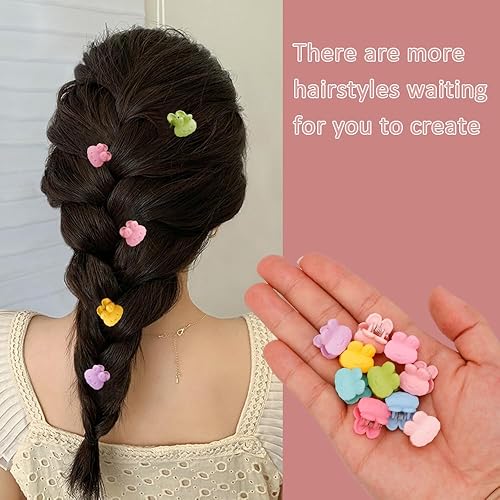 Miniatura 4 de Ahoney 10 pinzas pequeñas para el cabello, lindas pinzas de conejo de 0.77 pulgadas para decoración de cabello para niñas, mini pinzas de mandíbula