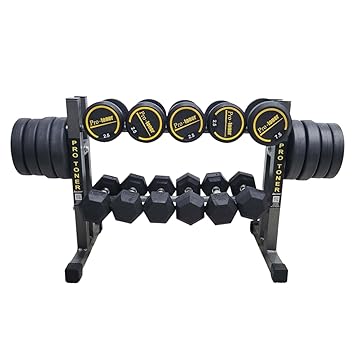 Protoner Weight Storage Rack, 2-Tier Dumbbell Stand for Home Gym, Grey