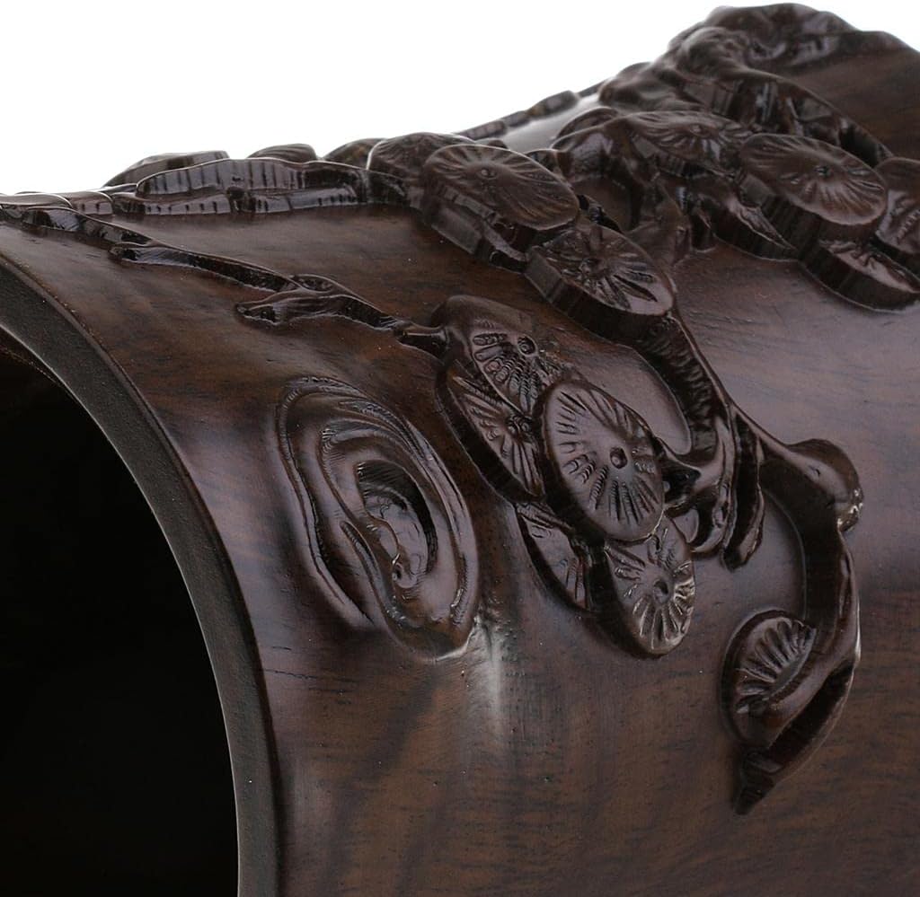 Catalpa Wood Carved Calligraphy Brush Pot Gift for Calligraphy Lover