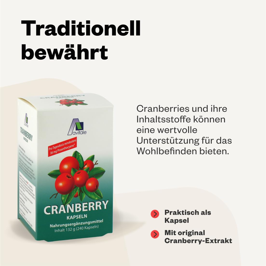 Avitale Cranberry Kapseln 400 mg, 240 St. Kapseln