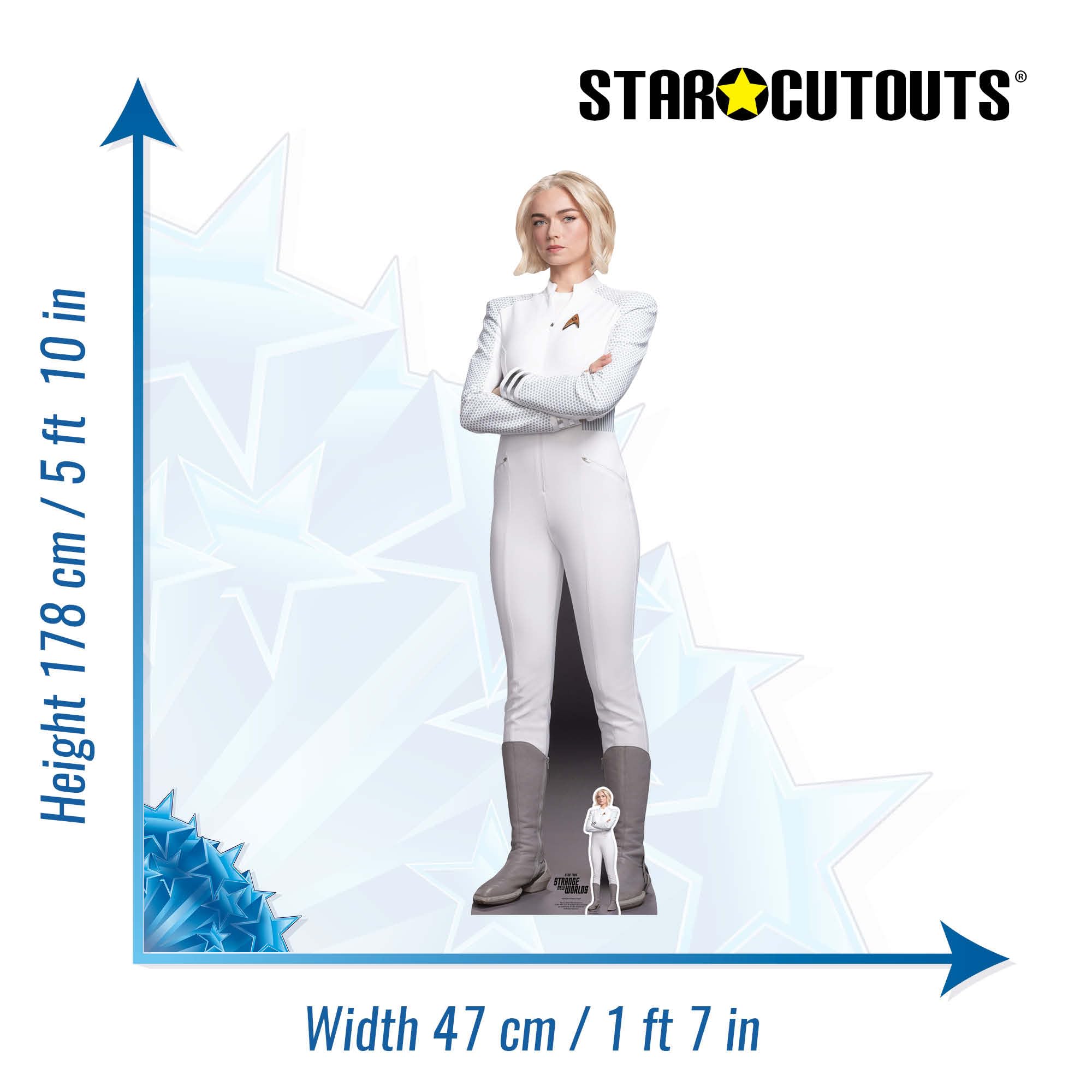 Star Cutouts Sagoma in cartone a grandezza naturale di Christine Chapel (Jess Bush, Strange New Worlds) di Star Trek, 178 cm, per fan ufficiale