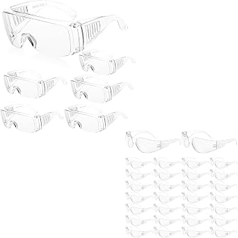 WFEANG Ansi Z87.1 Clear Bulk Safety Glasses,Mens and Womens Protective Eyewear Scratch-Resistant Lightweight and Breathable