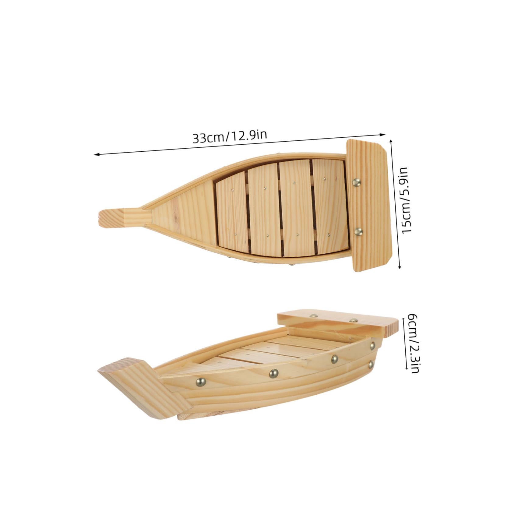 Uonlytech Plat de Bateau pour Sushi, Bois, Style Japonerie, Ambiance Noël