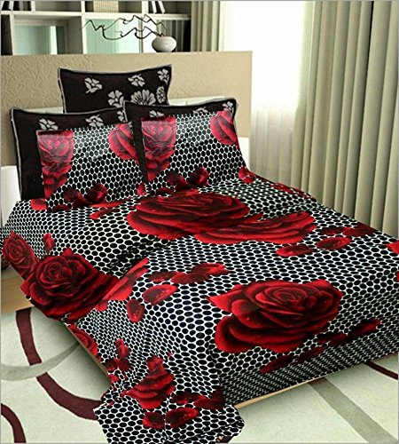 crown textile 100% Bajaj Cotton Double Bed Sheet King Size Multicolour