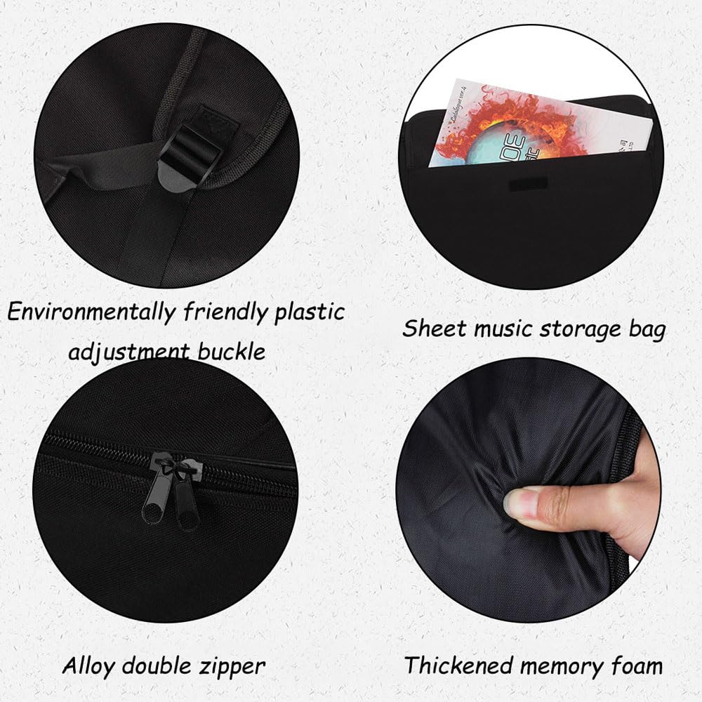 Zaino Per Fisarmonica Con 120 Bassi, Borsa Imbottita Nera Con