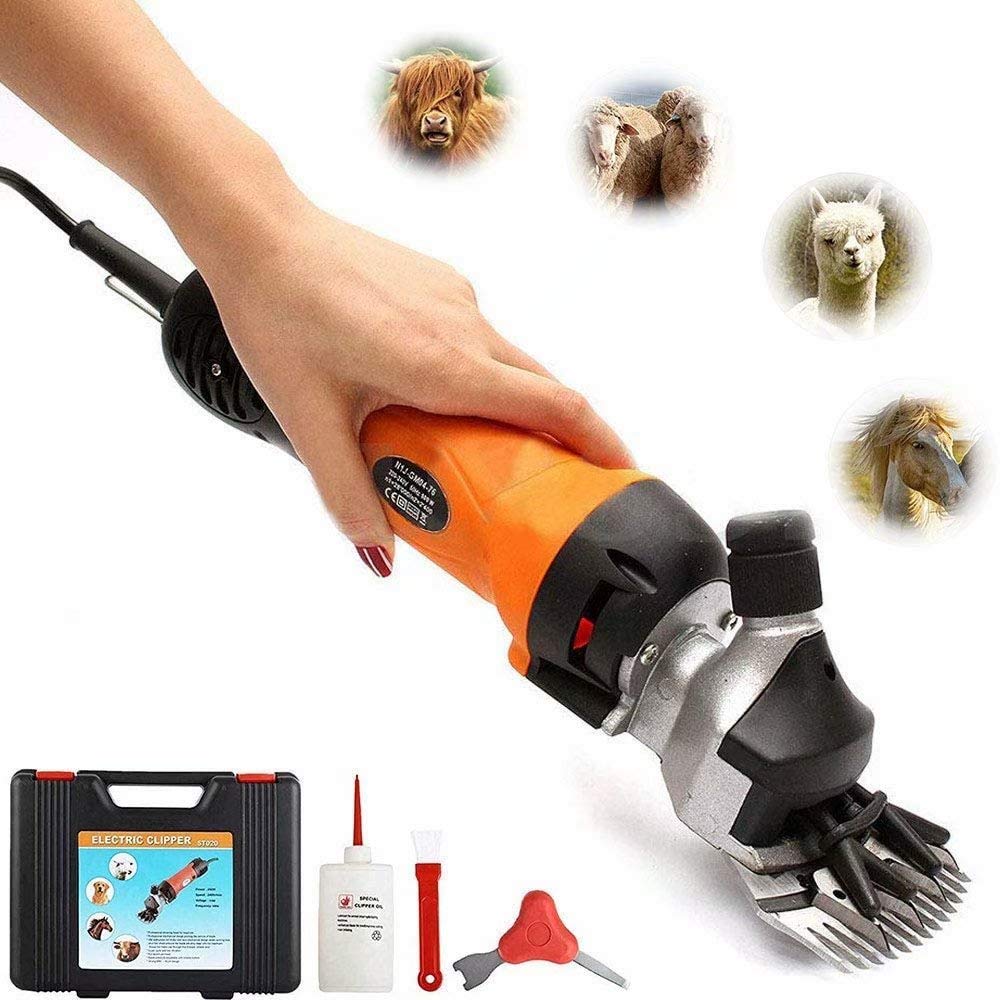 Tijeras eléctricas para ovejas 690W Cabras Llama Clipper Aseo para mascotas Cizalla Afeitadora Recortadora Máquina de corte de pelo para perros 6 velocidades para perros ovejas Animal Ganado con T