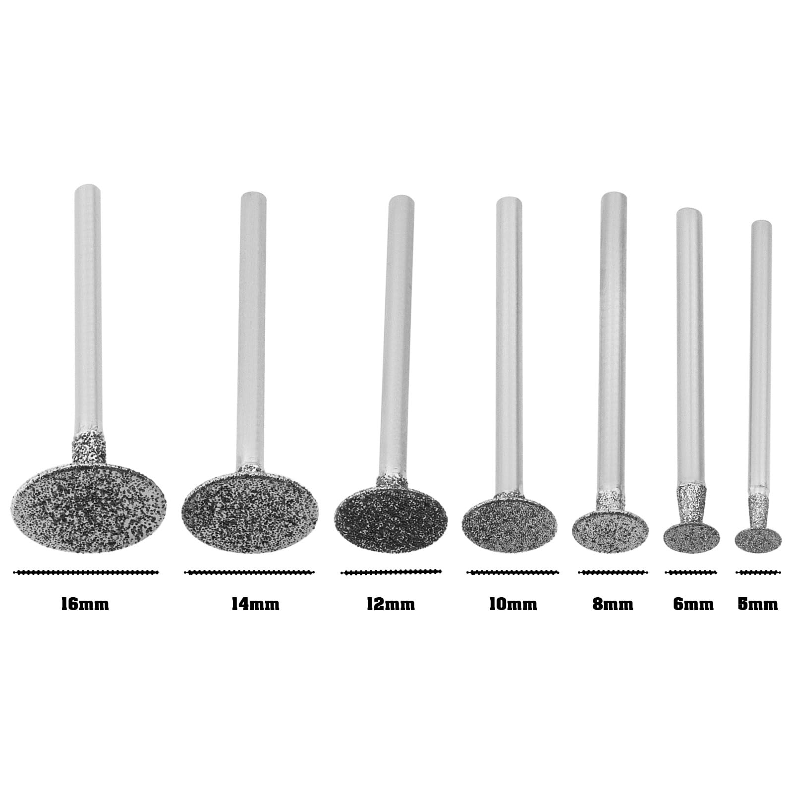 OTOTEC 7Pcs T Shape Head Diamond Grinding Burr Drill Bits Sets Suitable for Rotary Tools Engraving Agate and Amber,2.35mm Rod and 3mm Rod - Image 4