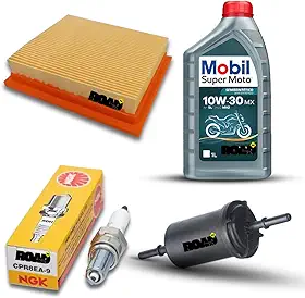 Kit Revisao compativel com Bros NXR 160 2015-2024, Oleo 10W30 semissintético, Filtro de Ar, Filtro de Combustível, Vela Ignição