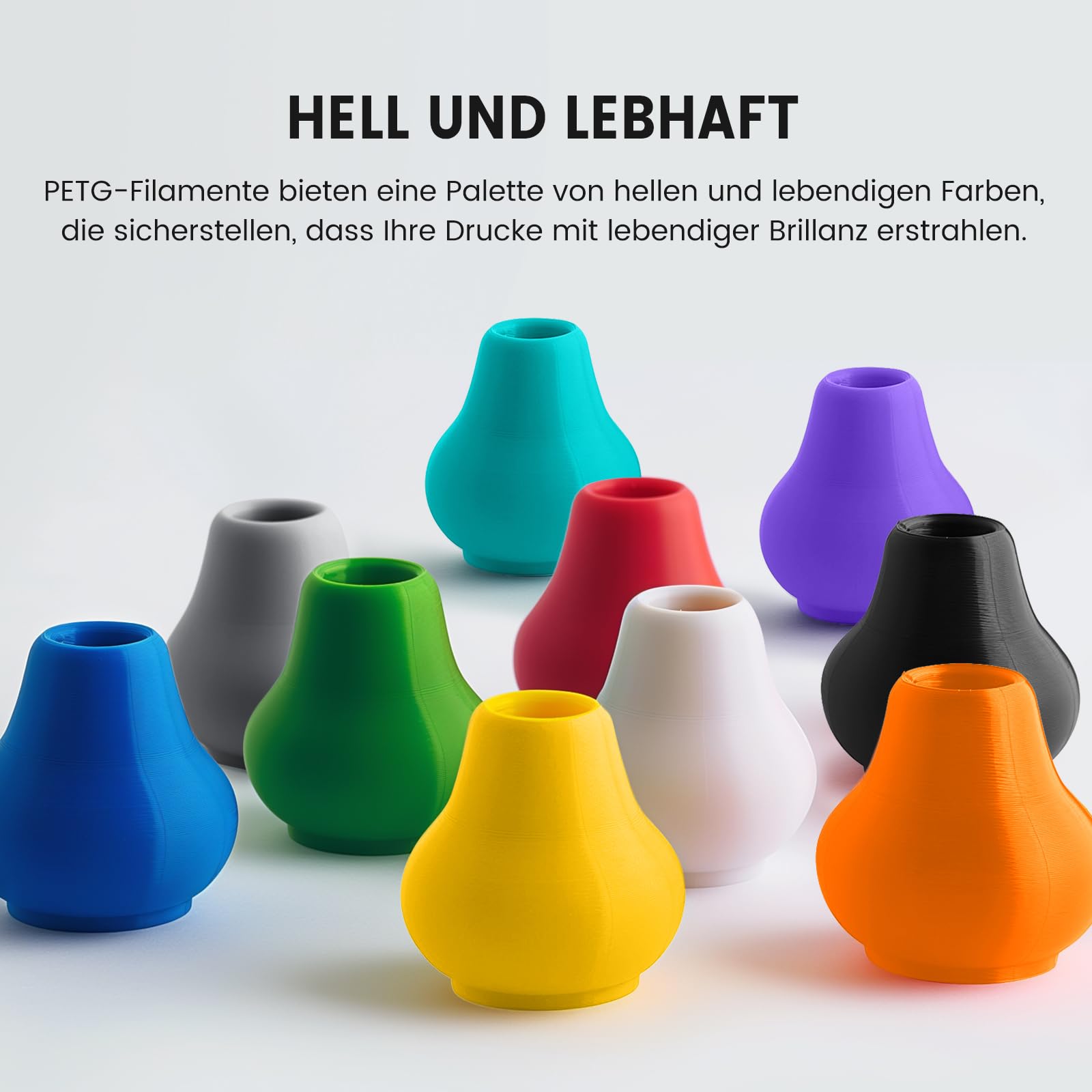 TECBEARS PETG Filament 1.75 mm Schwarz, Stärker Zähigkeit PETG 3D Drucker Filament, 1kg Spule, Maßgenauigkeit +/- 0,02 mm, Kompatibel mit FDM Drucker