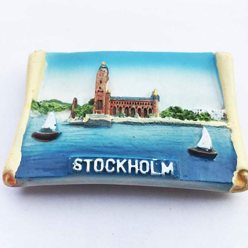Magnete Frigorifero 3D Stoccolma Svezia 5x7 Cm - Souvenir Di Viaggio, Regalo Decorativo Casa