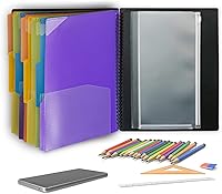 Vista 7 de Binditek Paquete de 1 Organizador de Proyectos de Polímero de 24 Bolsillos con 12 Divisores, Carpeta Resistente con Cubierta Frontal Personalizable