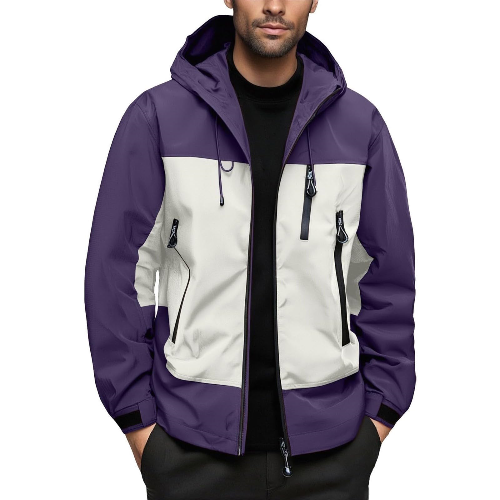 Veste Homme à Capuche ZippéE Mi‑Saison VêTement Homme
