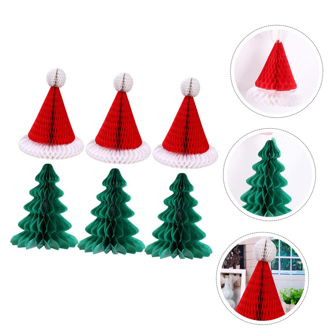 ORFOFE 12piezas Adornos Colgantes Forma De Para Decoración Navideña De Árbol y Sombrero De Navidad y Celebraciones