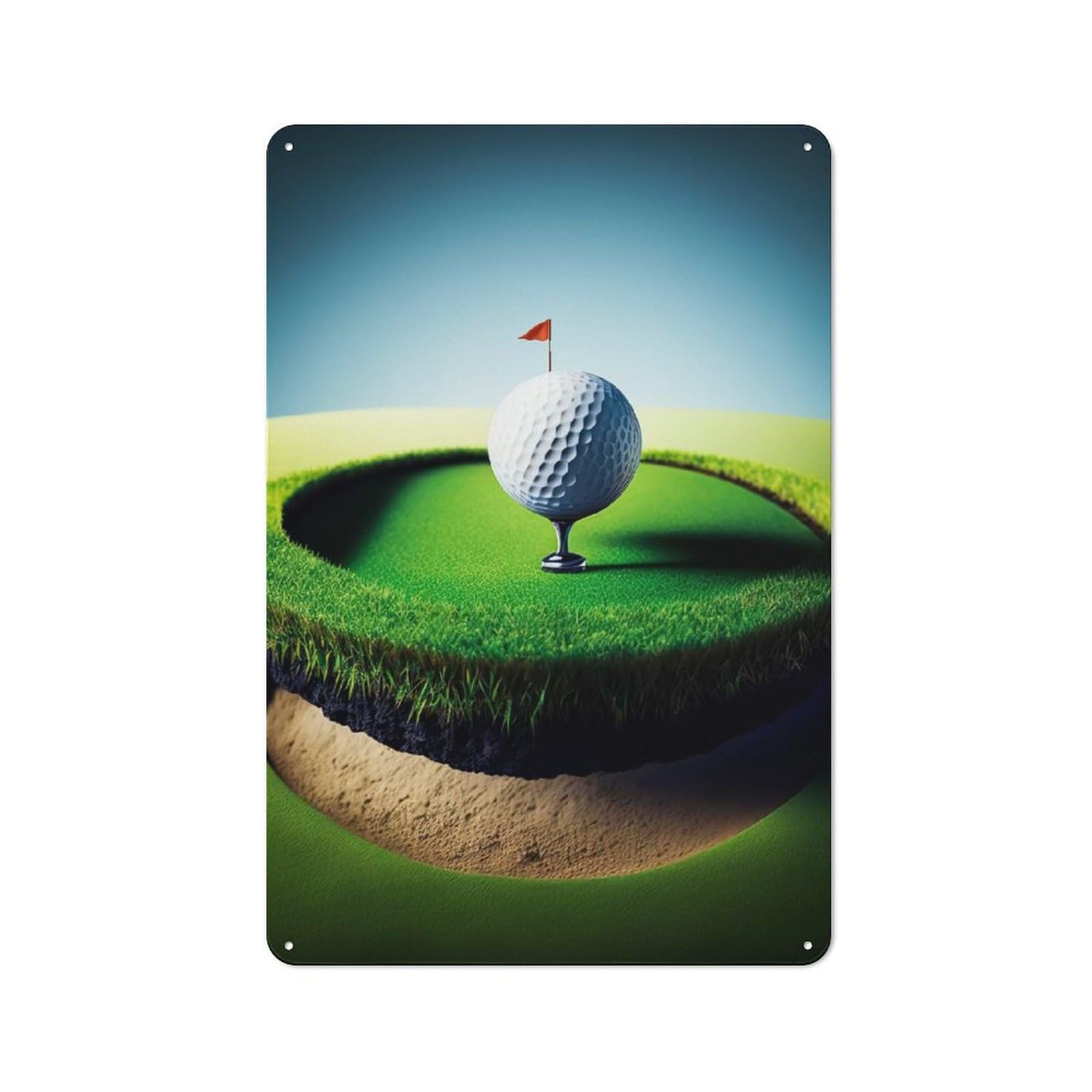 Junmoney Style-7 Metal Wall Sign 30X20cm Featuring Golf Course For Café Or Home Bar, For Collectors Decorating Cafés And Home Bars