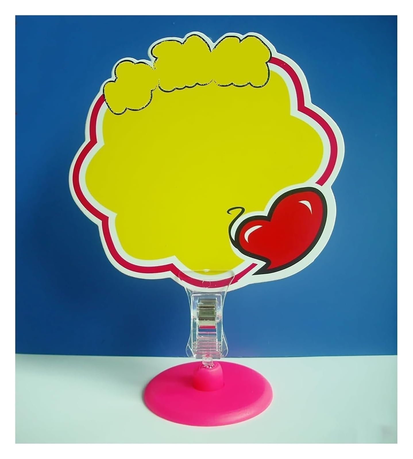 Klips do etykiet na tablicę, mały, 15-pak, obrotowy, samoprzylepny wyświetlacz z tabliczkami bazowymi POP, 5,5 x 5,5 cm(Wit)