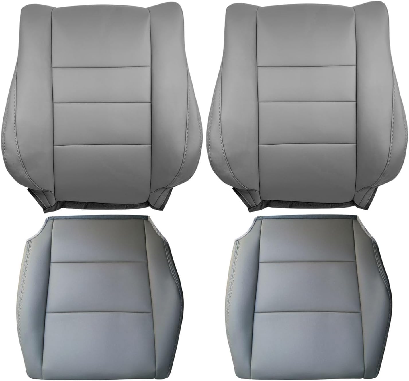AUTOKAY Driver & Passenger Bottom & Upper Seat Cover Gray for Honda Accord 2008-2012