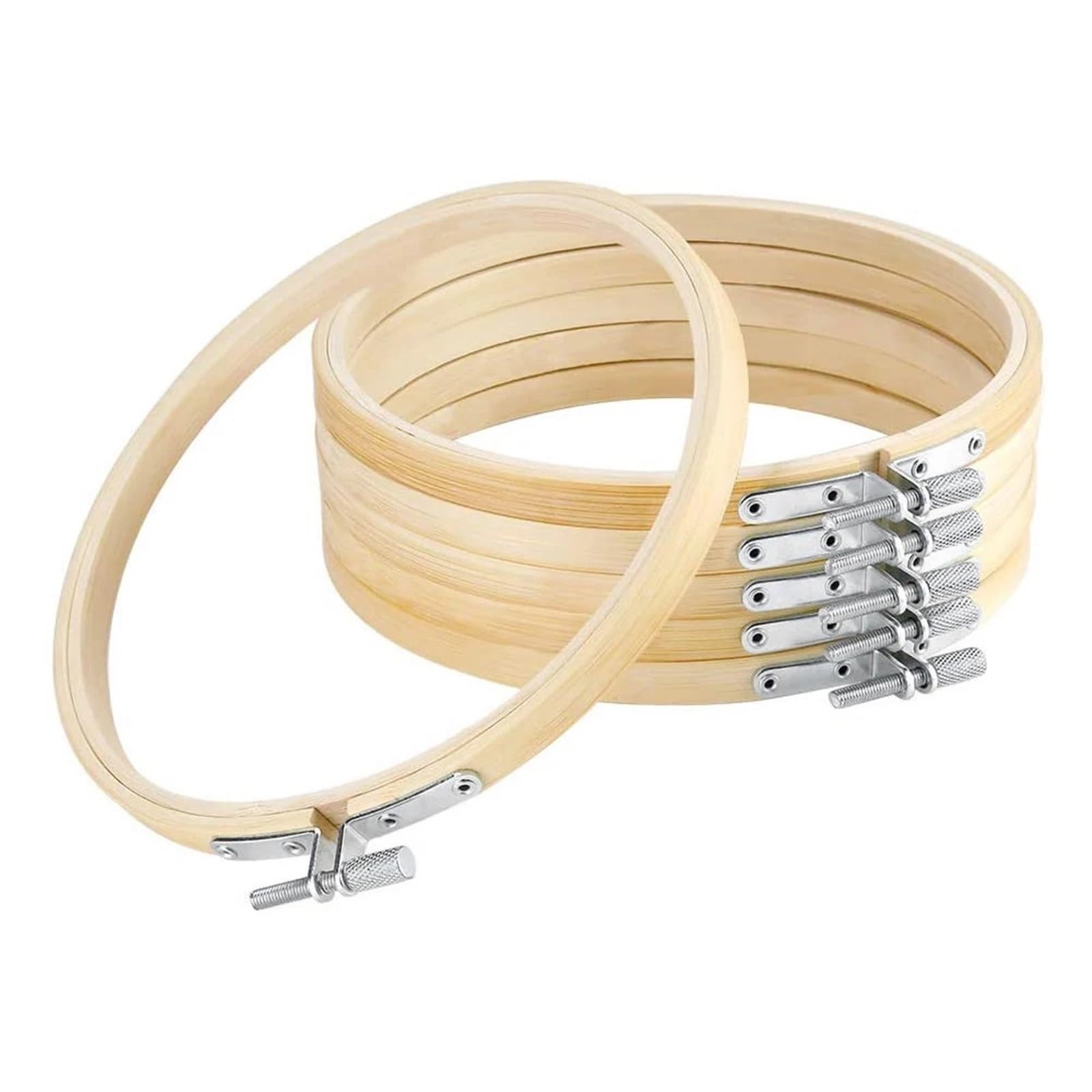Soporte De Madera Bordado Juego de 10 aros bambú for costura, herramientas , redondos a 36 cm, for manualidades punto cruz, madera, estilo Art Déco(1 sets)