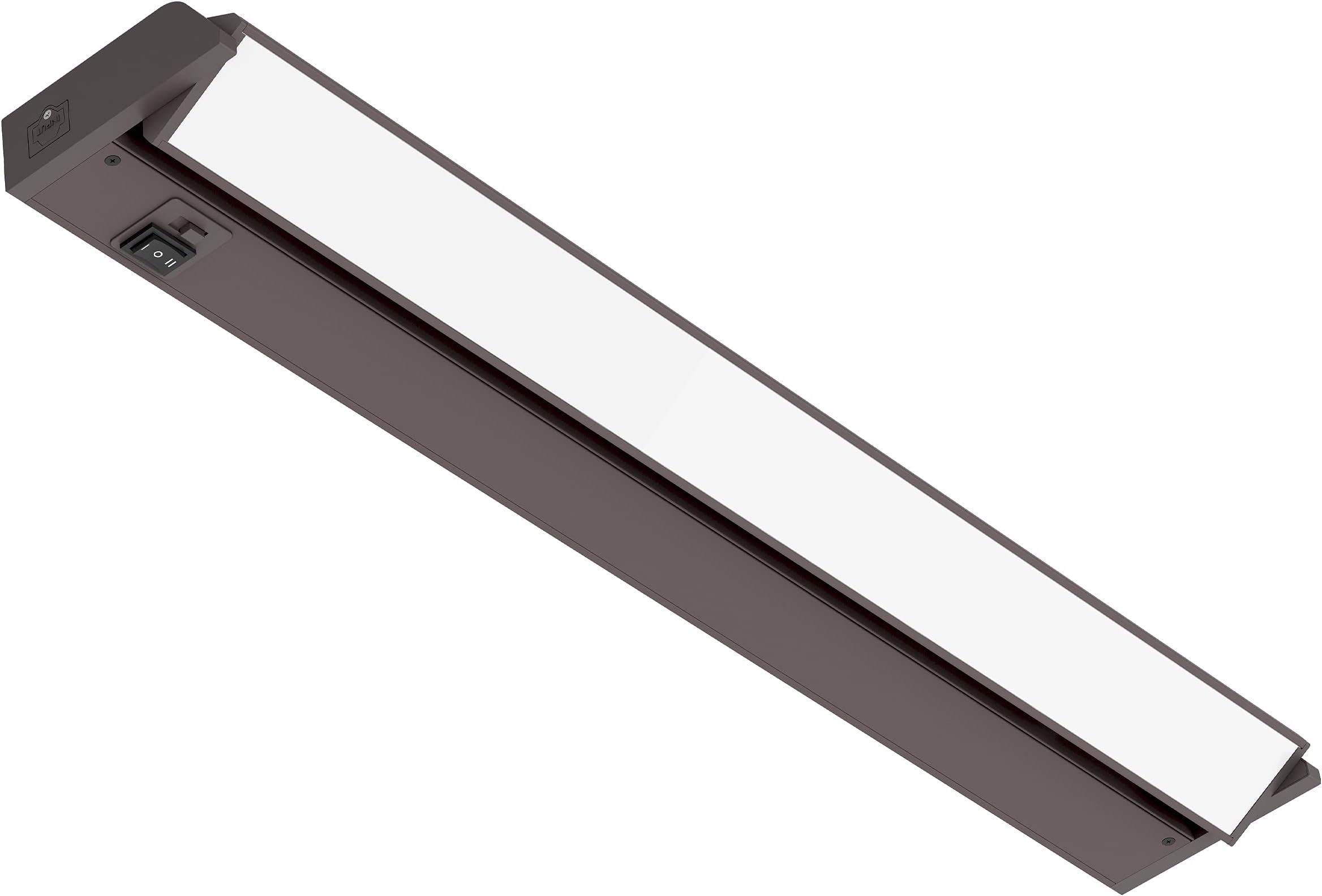 24-inch Swivel LED Under Cabinet Lights, Glass Lens, Selectable White 2700K/4000K/5000K, Dimmable with Wall Dimmers, Bronze Finish, IN-0202-3-BZ