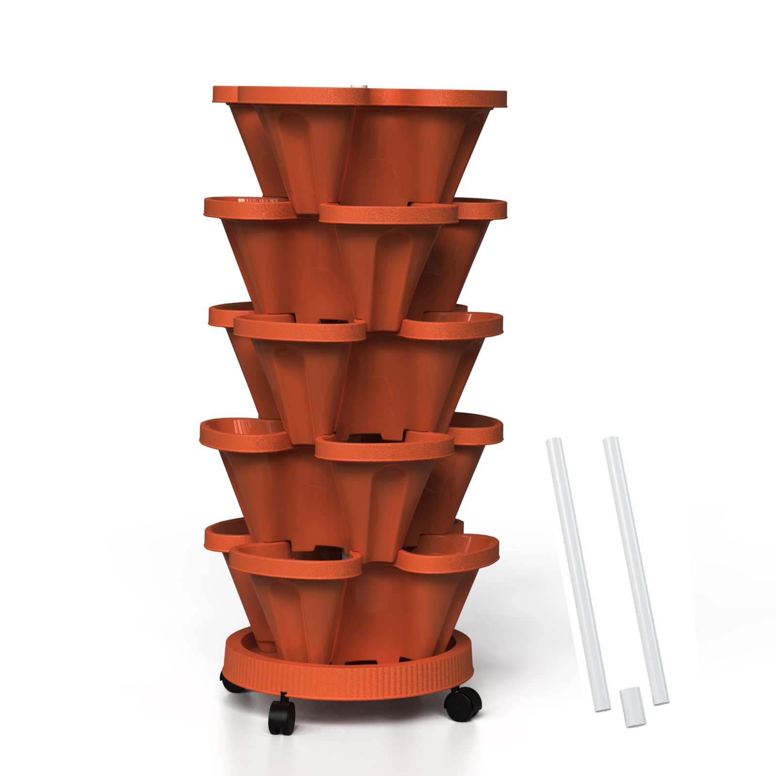Tectsia Terra Cotta 5-Tier Vertical Planter