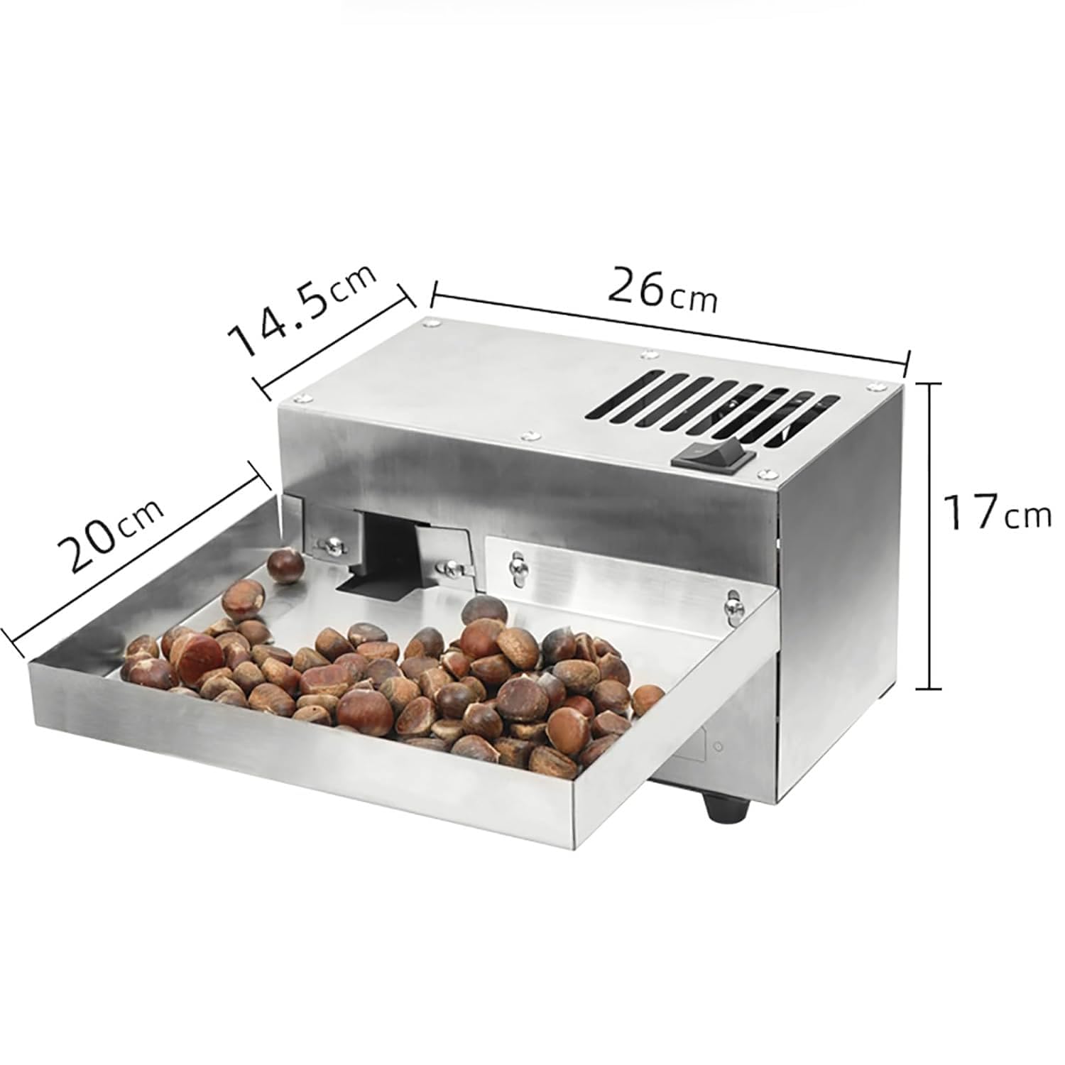 Cortador de castañas comercial, procesador automático de 40 kg/h, peladora antideslizante para preparación de castañas