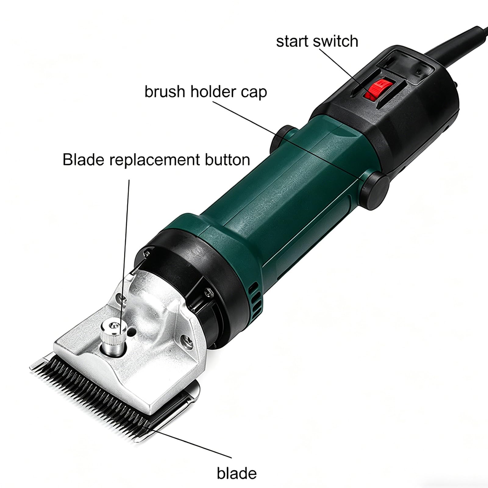 Cortadora Eléctrica para Caballos 690W Esquiladora para Ganado con Ajuste de 6 Velocidades 2800rpm Ancho de Hoja 78mm Recortadora Profesional Equina para Caballos Ovejas Ganado Mascotas Blue