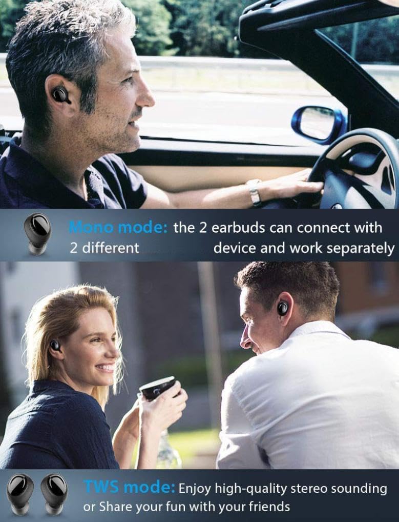 TWS Headphones Wireless Earbuds Compatible with Samsung Galaxy Z Fold6/Fold5/Fold4/Fold/3, Earphones True Wireless Stereo Headset Hands-Free Mic Charging Case