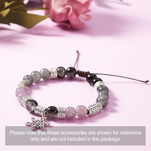 Miniatura 2 de KISSITTY 300 unidades/caja de cuentas espaciadoras de columna de plata antigua tibetana con dije de tubo para barba para hombres de 0.177 in a 0.709