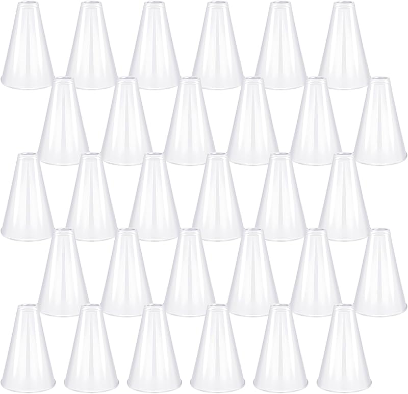 30 piezas de megáfono de animación para fiesta, megáfono de plástico blanco, accesorio de bricolaje para actividades escolares al aire libre, regalos de fiesta, juego de partidos deportivos (30 piezas, blanco)