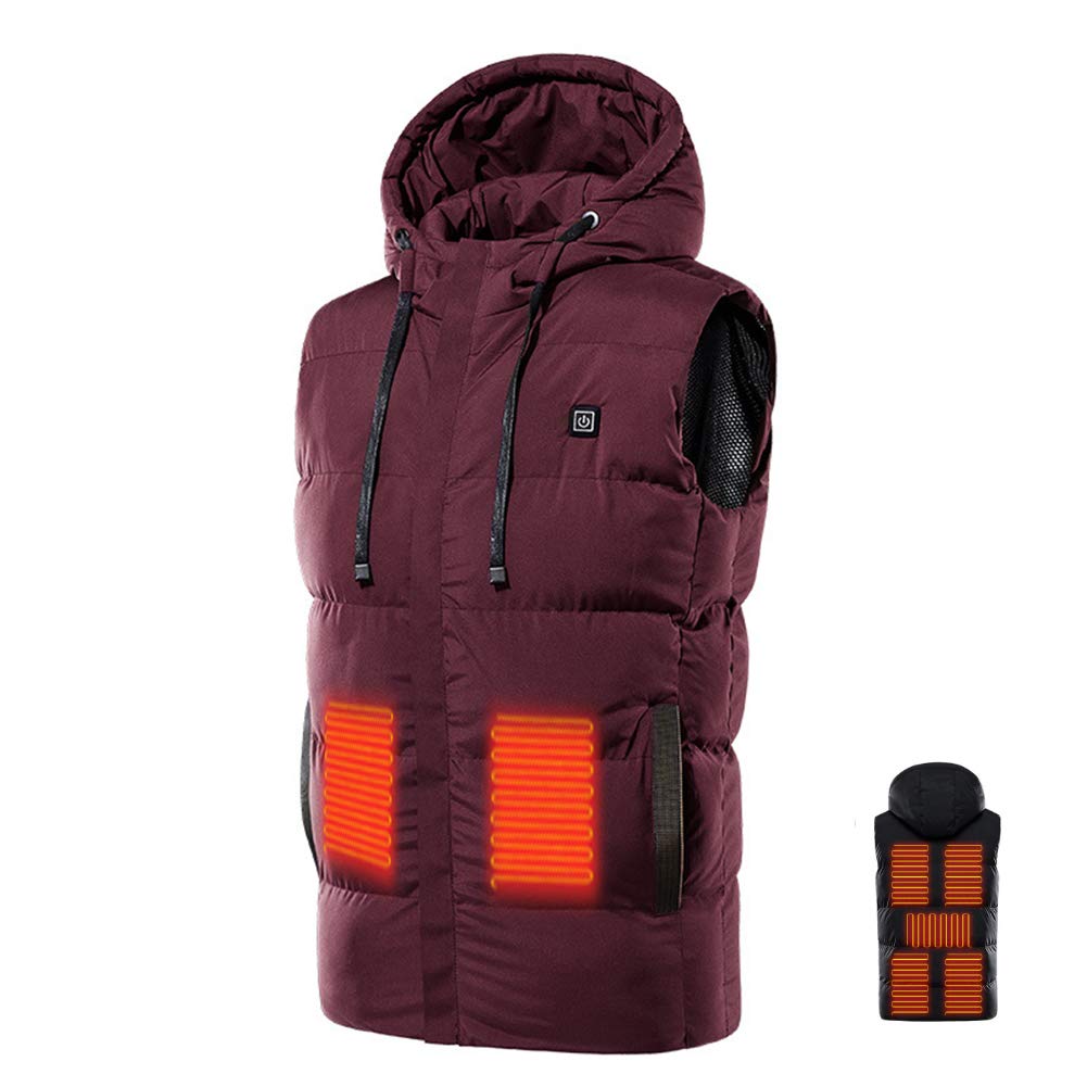 7 Ogrzewanie strefowe Outdoor Camping Piesze wycieczki Wędkarstwo Ciepłe zimowe ubrania męskie Elektryczny grzejnik USB Kurtka termiczna, niebieska, 5XL,Podgrzewane kamizelki(Red,S)
