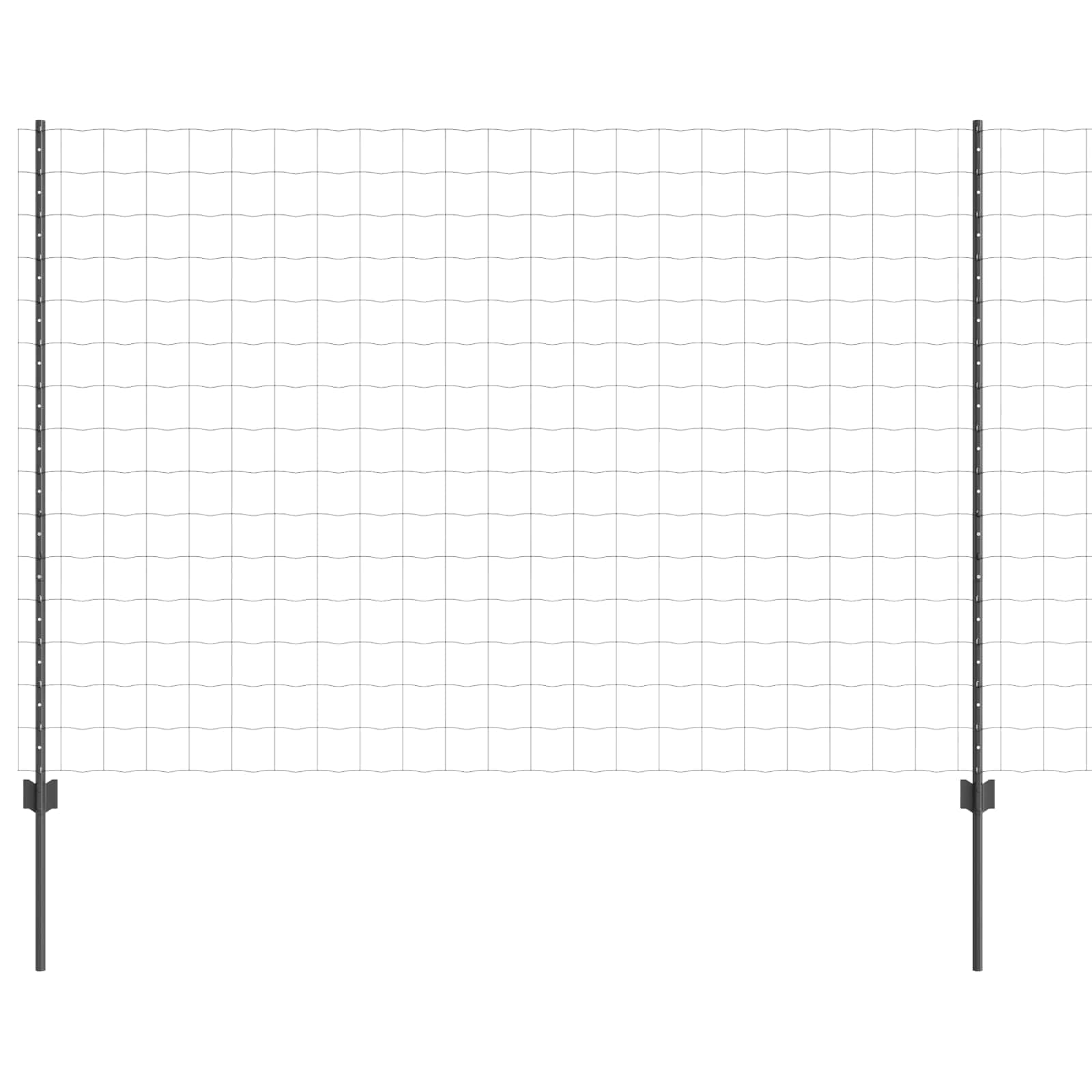 Outdoor Steel Fence Panel 1.5 x 10 m Grey with Posts Easy Assembly Garden Privacy Screen for Patio Terrace Boundary Decorative Barrier Weather Resistant Set
