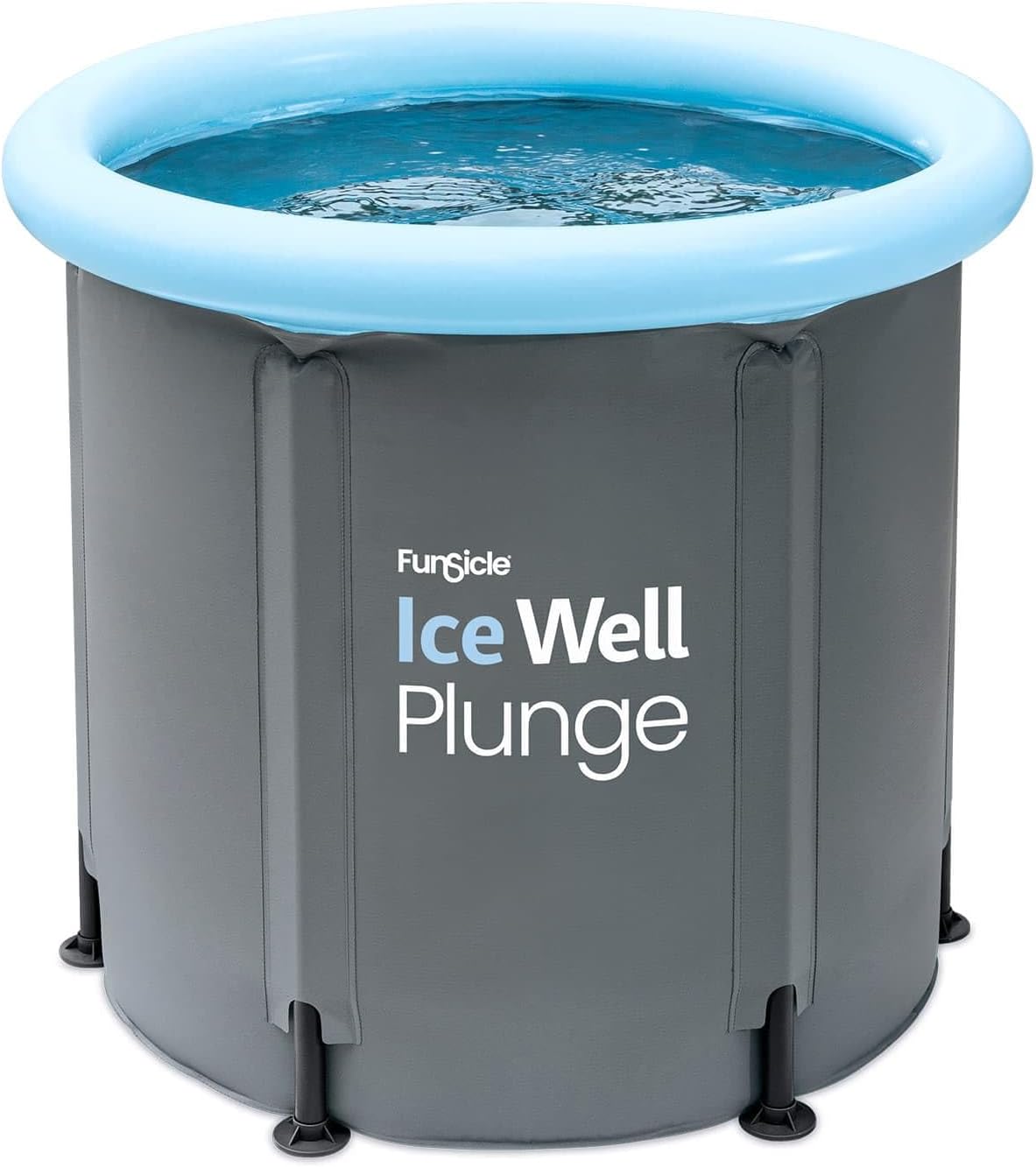 Funsicle Ice Well Cold Plunge Tub, Portable Recovery Ice Bath, for Athletes & Adults, 80 Gallon Triple Layer Outdoor Plunge Pool with Thermometer, Cover & Storage Bag