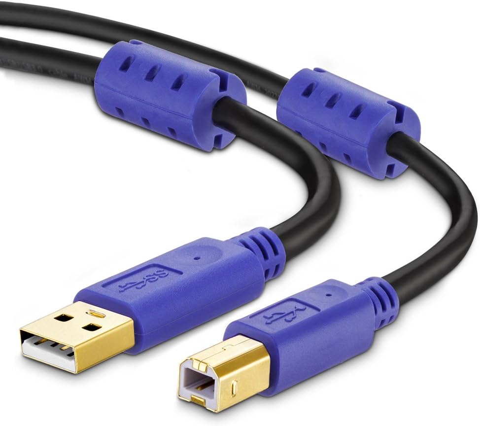 Printer Cable 30Ft, Tanbin 30Feet Hi-Speed USB 2.0 Type A Male to Type B Male Printer Scanner Cable for HP, Canon, Lexmark, Epson, Dell, Xerox, Samsung etc