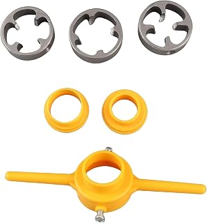 Ymiko Threading Tool 1 PVC Thread Tool Maker Set Handheld Pipe Threader NPT Standard with Multiple Die Sizes for Plumbing Projects