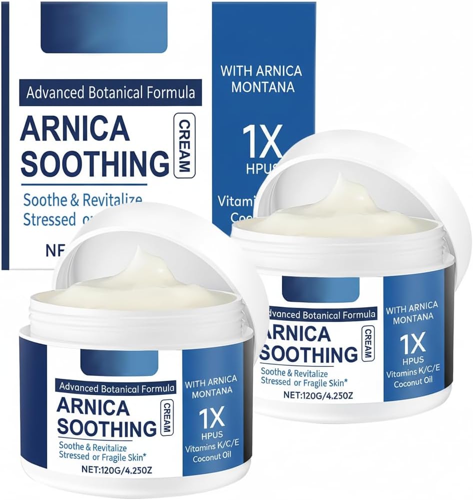LINXINS 2 Pcs Arnica Cream, 120g Arnica Cream for Bruising and Swelling, Soothing Hydrating Bruise Creams with Vitamins K, C & E for Face Body