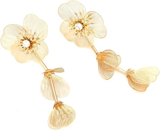 Bloem oorbellen boho goudkleurig | Oorbellen | Shop