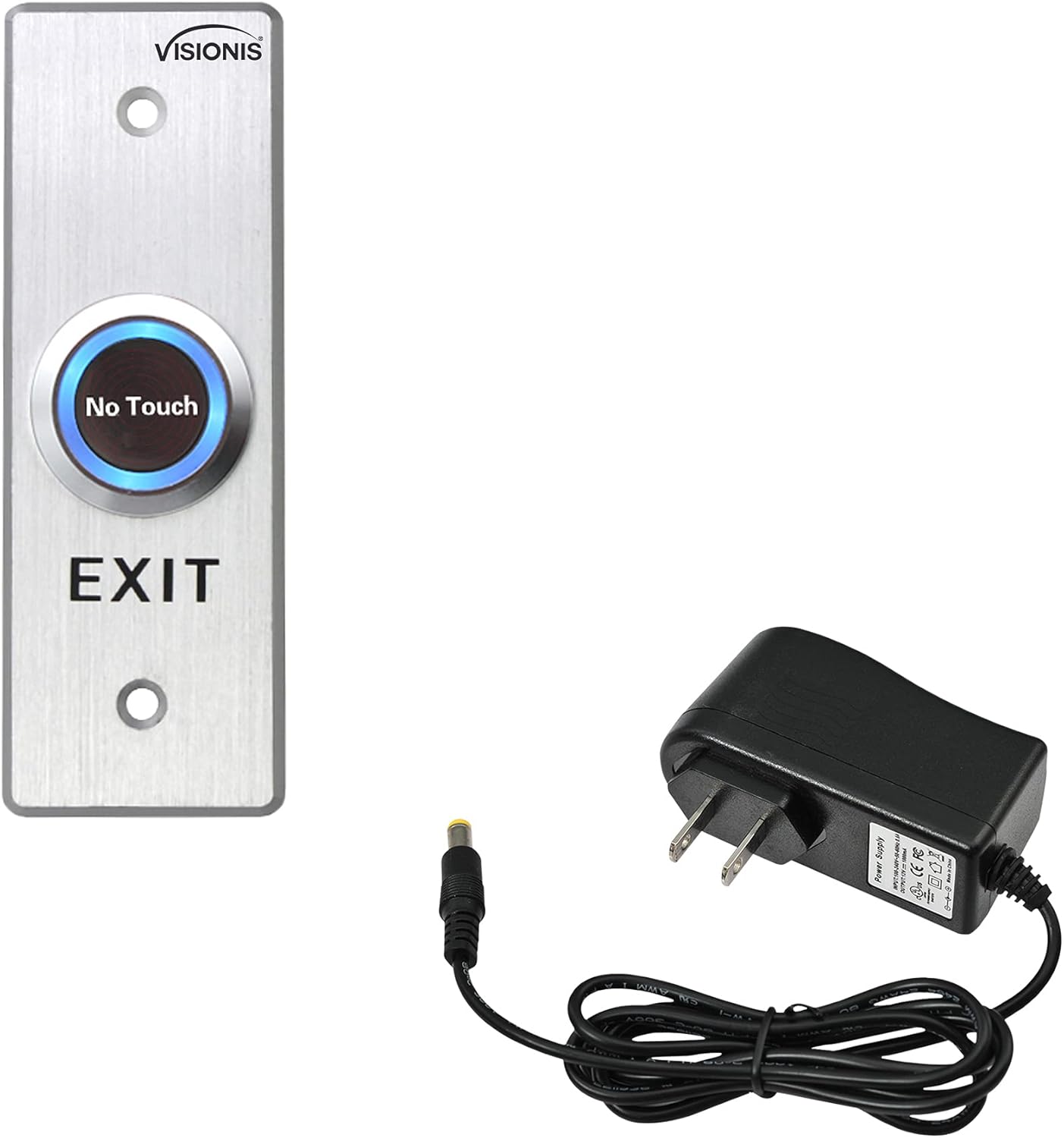 Visionis FPC-6319 Stainless Steel No Touch Infrared Request to Exit Button with Time Delay Slim Size with Power Supply