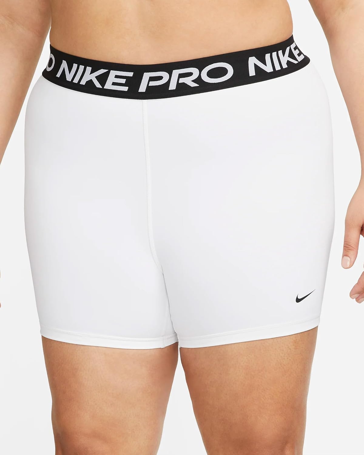 Nike Pro 365 Women's 5" Shorts (Plus Size) (White/Black/Black, DR6858-101) Size X-Large