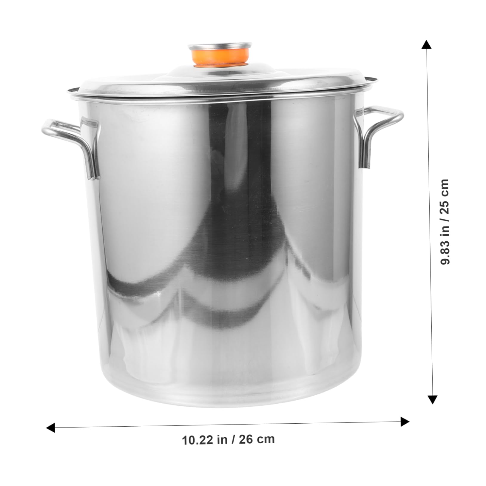 Cabilock Pentola per Zuppa in Acciaio Inox Argento Manico, Liscia e Lucidata, per Bolliture di Crostacei e Cotture Lunghe in Cucina