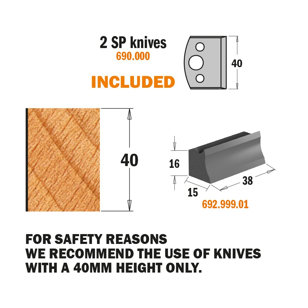 Fraise à Rainurer CMT 692.078.19 - Diamètre 78 Mm, Hauteur 40 Mm, Alésage 19.05 Mm - Pour Défonceuse