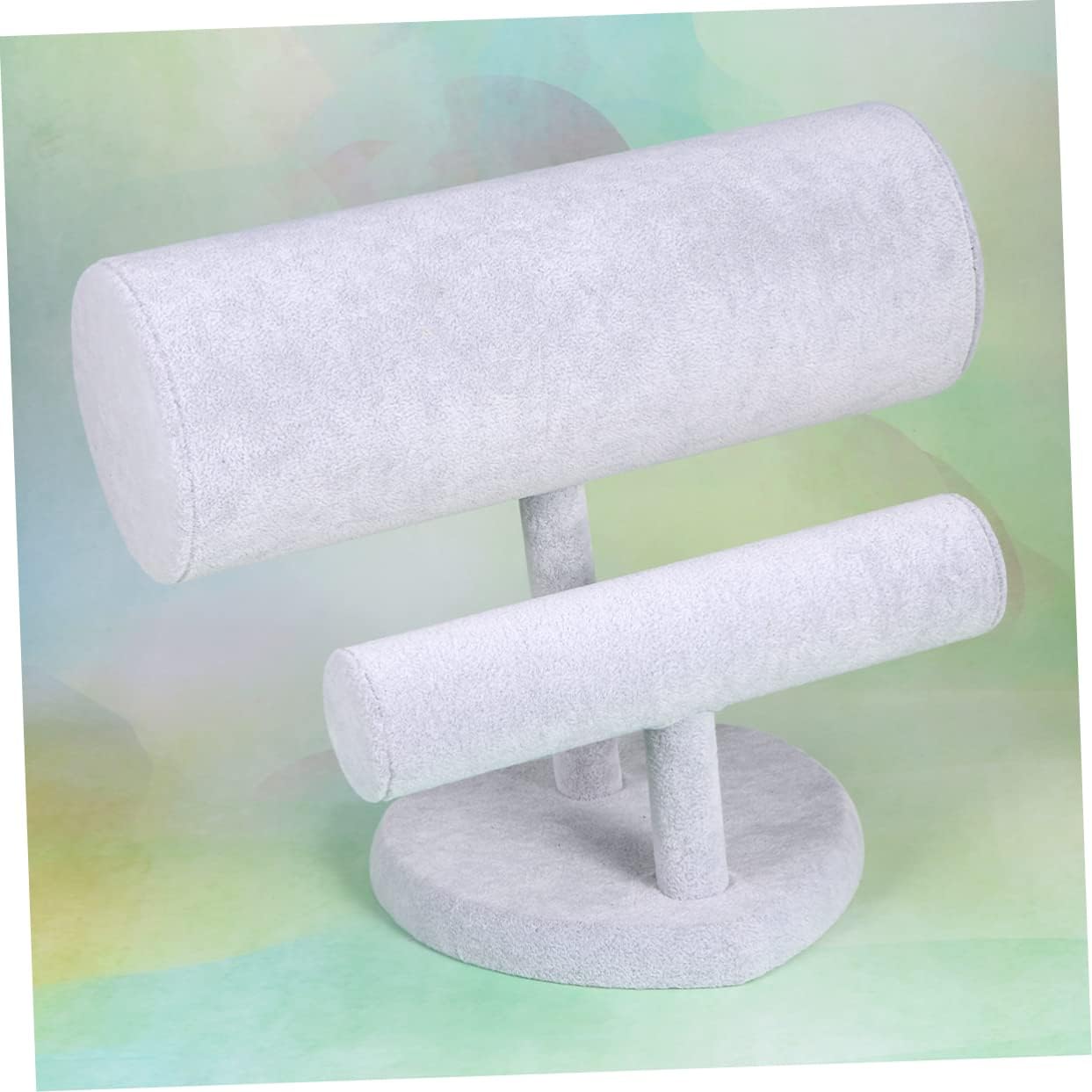 Jewelry Organizer Tray Headband Display Rack Bracelet Stand Holder Bangle Holder Necklace Display Stand Pvc Material Grey