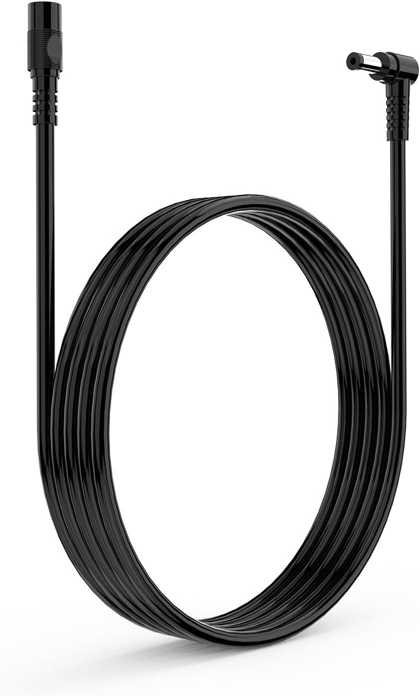 Tonton DC Power Extension Cable 0.5M 1.64FT 5.5mm x 2.1mm 90 Degree Right Angle Female to Male Power Adapter Cord for CCTV Security Camera Surveillance LED Strip DVR NVR Router Guitar Effect Pedal