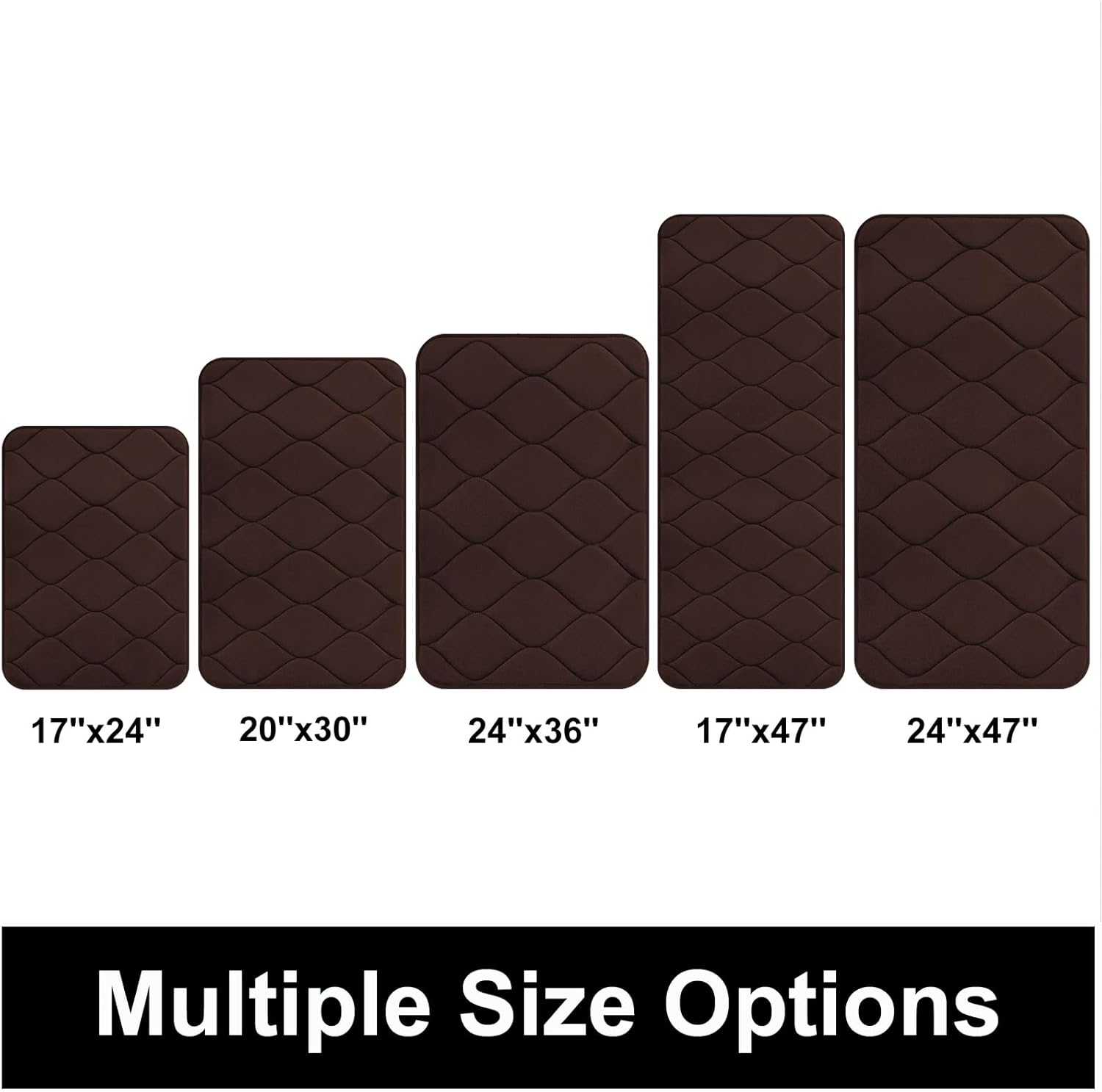 Colorxy Memory Foam Bathroom Rugs, Ultra Soft & Non-Slip Bath Mat, Water Absorbent and Machine Washable Bath Carpet Rug for Shower Bathroom Floor Rugs, 30''x20'', Coffee